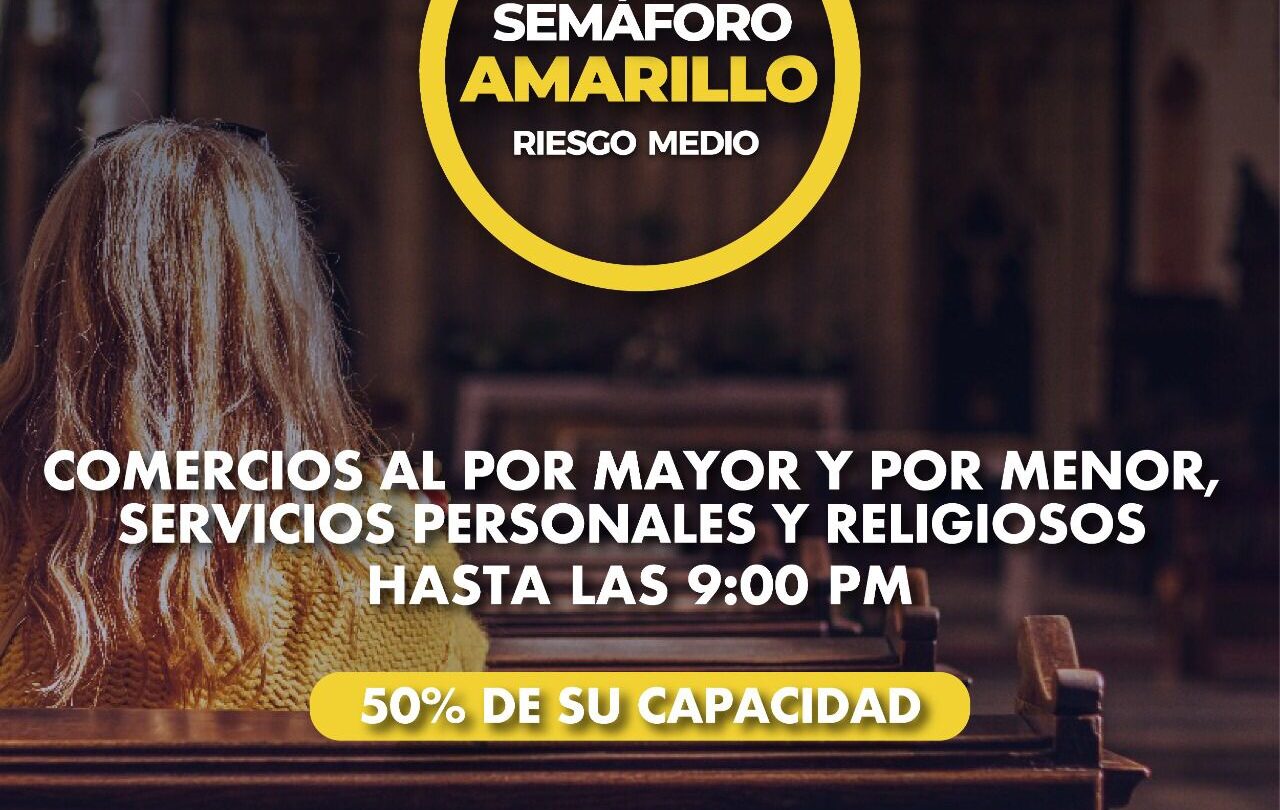 Semáforo amarillo en Metepec |