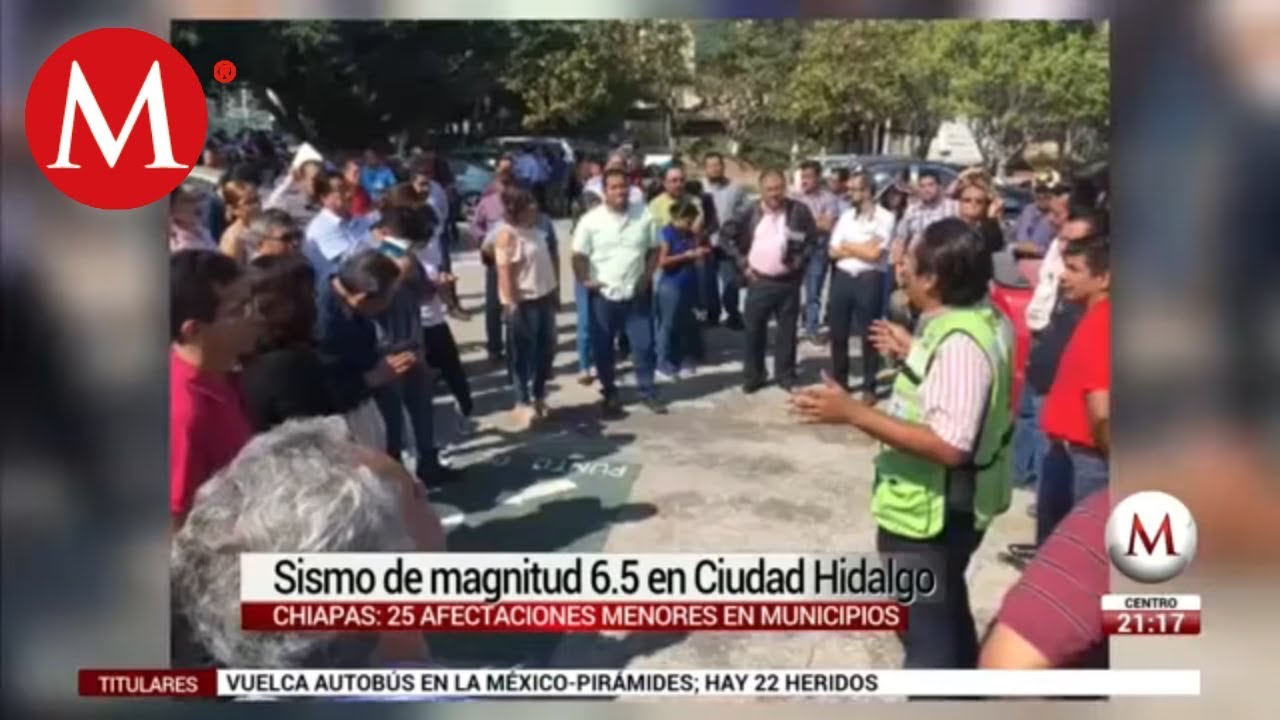 Sismo de magnitud 5.4 sacude Ciudad Hidalgo, Chiapas sin causar víctimas