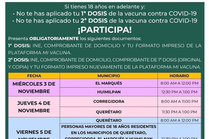 Vacunación en Corregidora