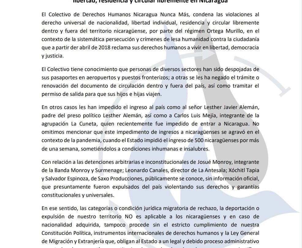 Violaciones a los derechos humanos en Nicaragua Expulsiones y prohibiciones de ingreso denunciadas por la ONU |