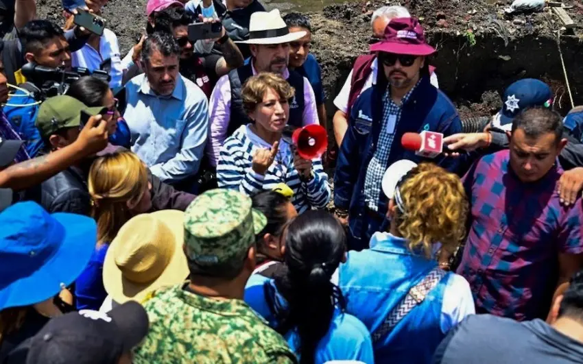 “Aguántenme tantito”, pide Delfina Gómez en Chalco inundado… desde hace 20 días