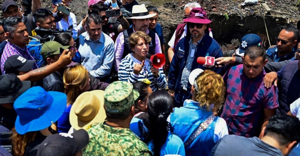 “Aguántenme tantito”, pide Delfina Gómez en Chalco inundado… desde hace 20 días