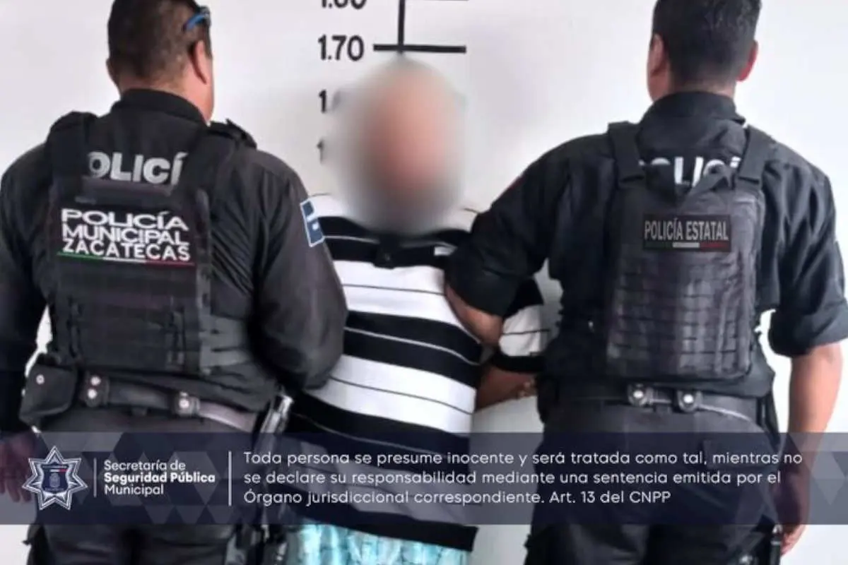 Detienen a un hombre de 40 años en la colonia Alma Obrera de Zacatecas |