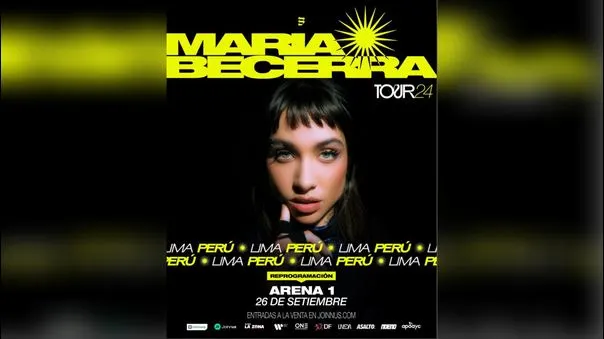 María Becerra reprograma su concierto en Lima para el jueves 26 de septiembre en el Arena 1