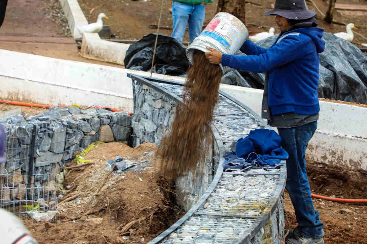 Sara Hernández supervisa trabajos de rehabilitación en el Parque Recreativo La Encantada