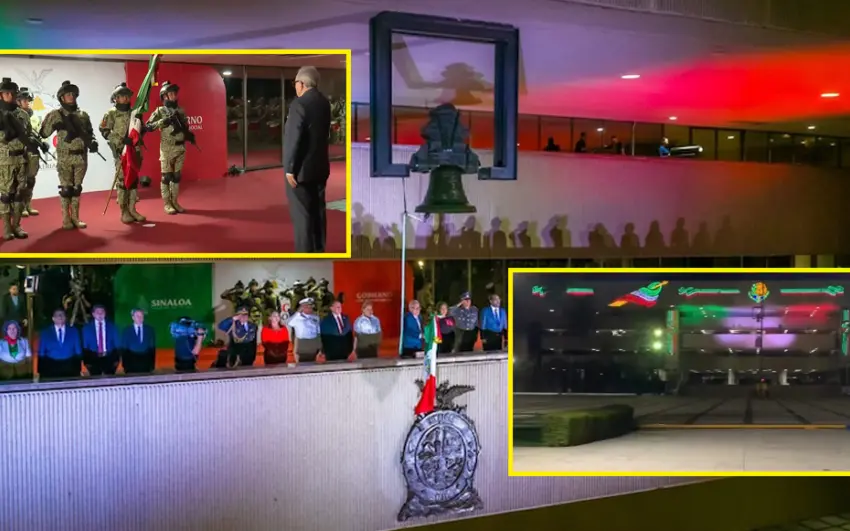 Escenas del Grito vacío en Sinaloa:  Cercado en violencia, Gobernador grita solo