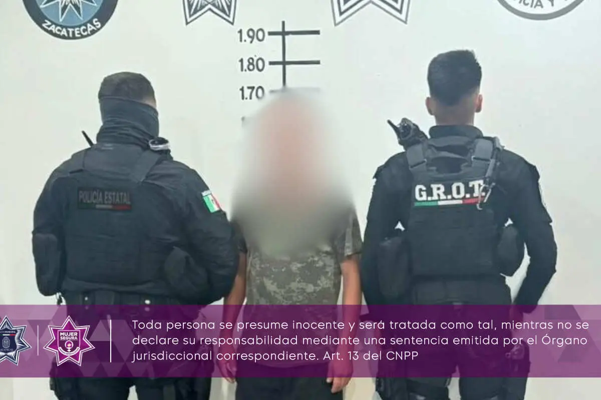 Zacatecas Detienen a un hombre por violencia familiar en la colonia El Jaralillo |