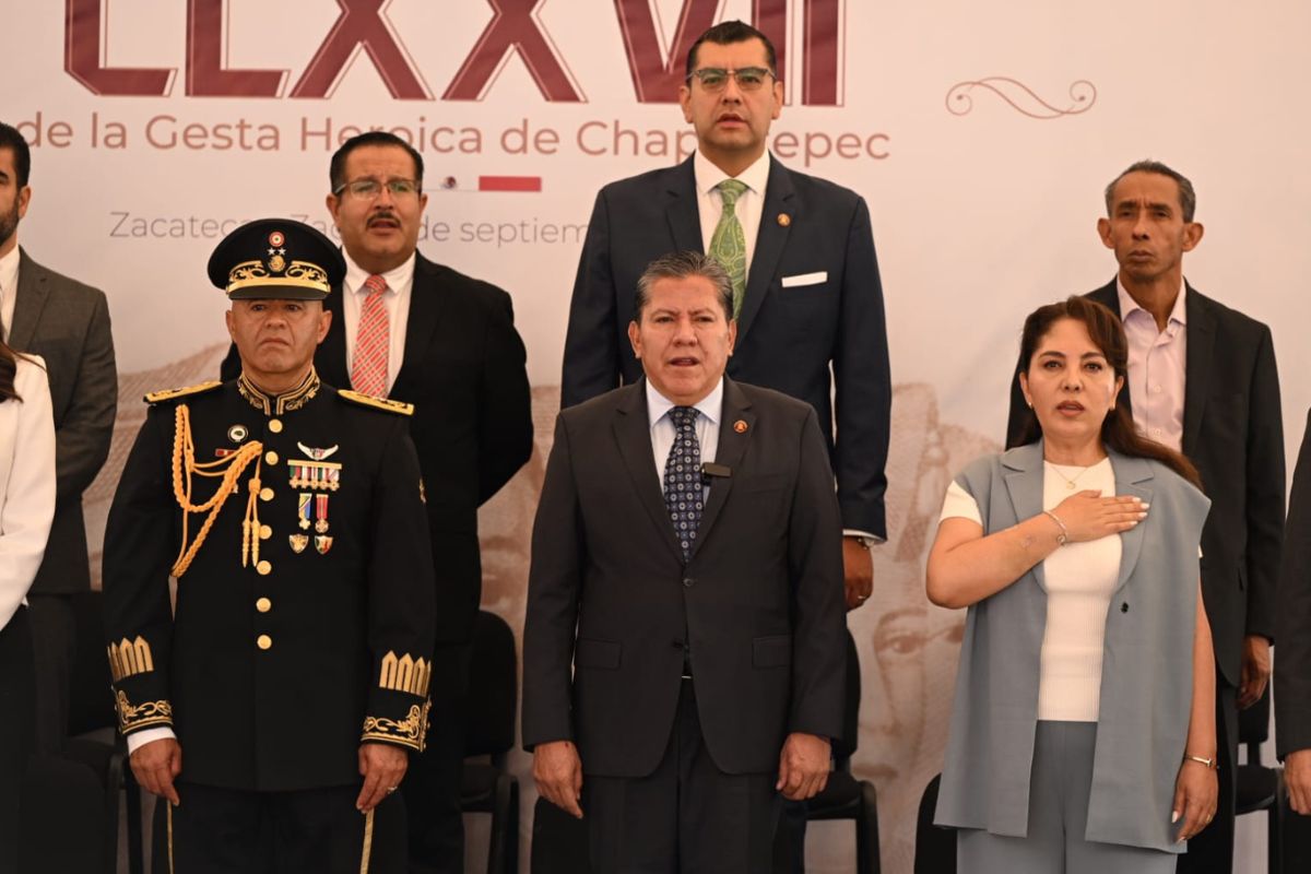 Zacatecas realiza ceremonia por 177 aniversario de Chapultepec