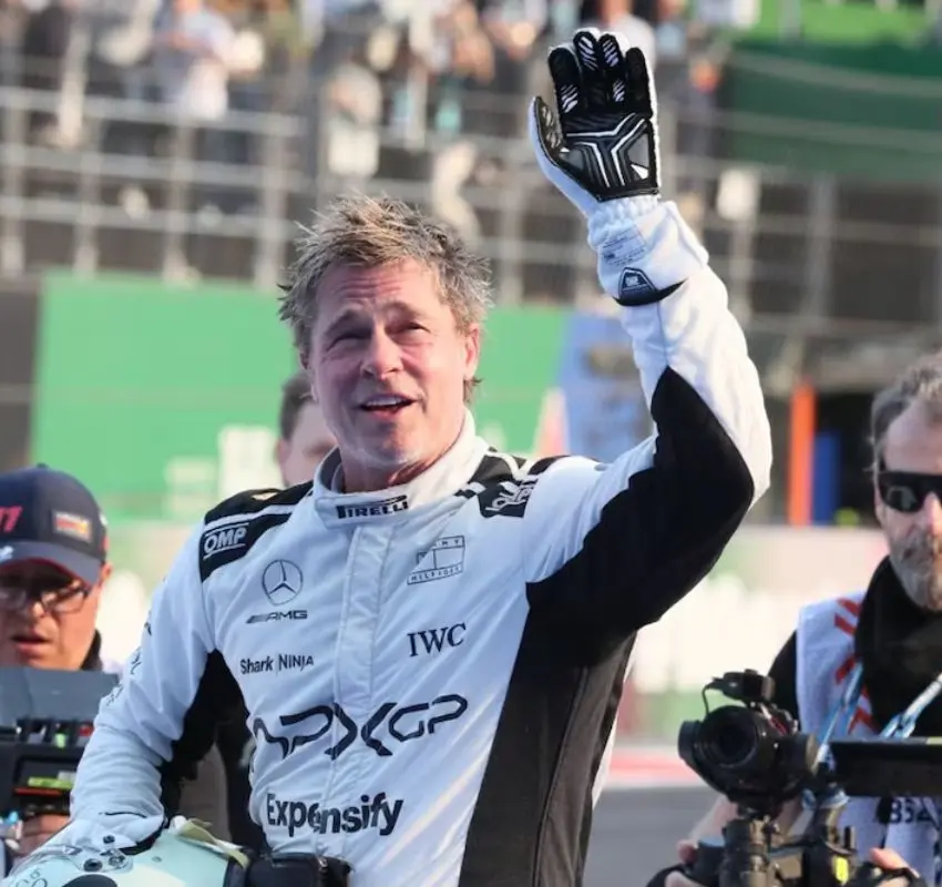 Brad Pitt graba escenas de su nueva película en el Autódromo Hermanos Rodríguez