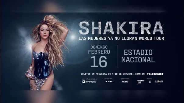 Shakira en Lima: La cantante se presentará  el 16 de febrero del 2025