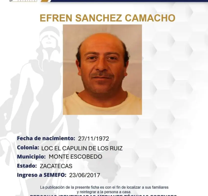 FGJEZ lanza llamado para identificar a personas fallecidas no reconocidas