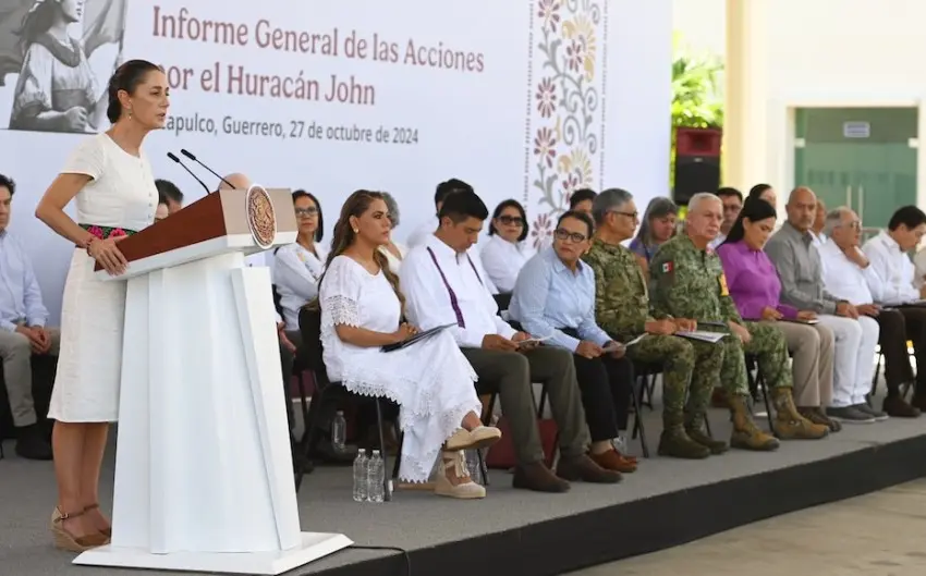 Claudia Sheinbaum da por terminada la emergencia por huracán John