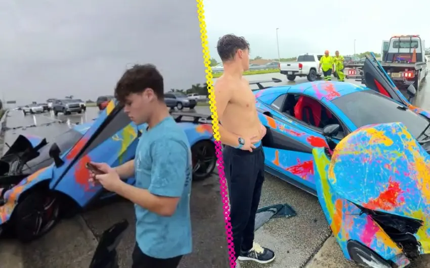 Influencer graba su accidente automovilístico por ir en el celular
