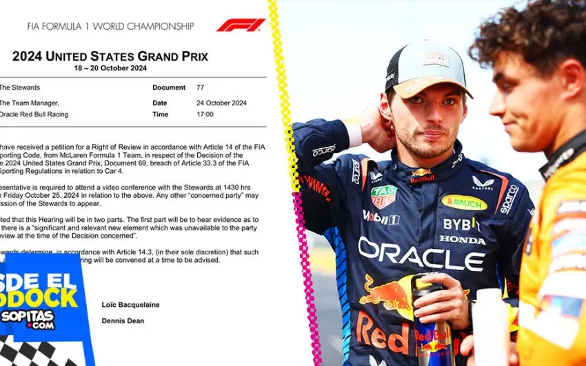 McLaren apela la sanción a Norris en el GP de México y podrían retirarle puntos a Verstappen este viernes