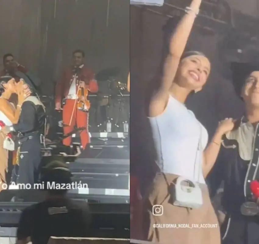 Christian Nodal sorprende en concierto en Mazatlán al presentar a Ángela Aguilar como su esposa