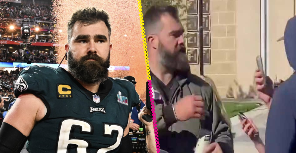 Jason Kelce rompe el celular de un sujeto que insultó a su hermano Travis