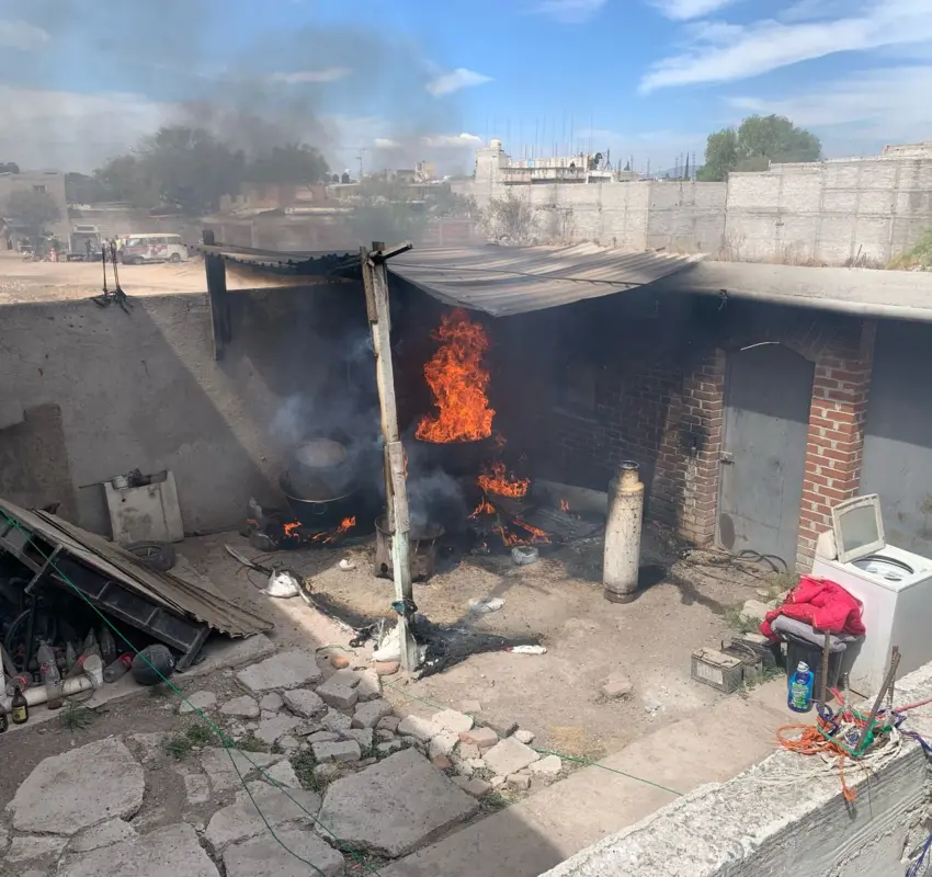 Preparación de comida termina en incendio en la colonia El Mezquital