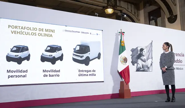 Presentó Sheinbaum la primera armadora de autos eléctricos “Olinia”