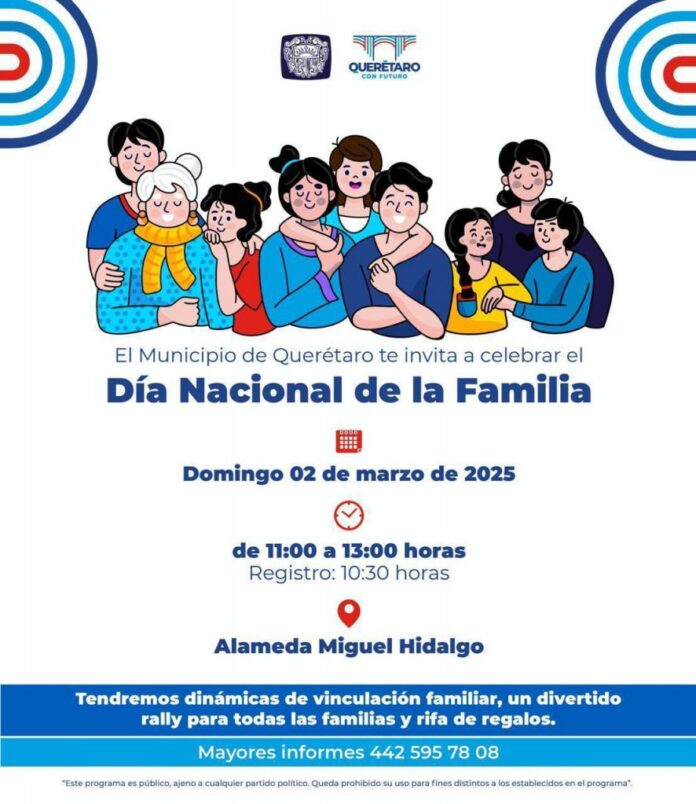 Celebrarán día nacional de la familia en la Alameda Hidalgo