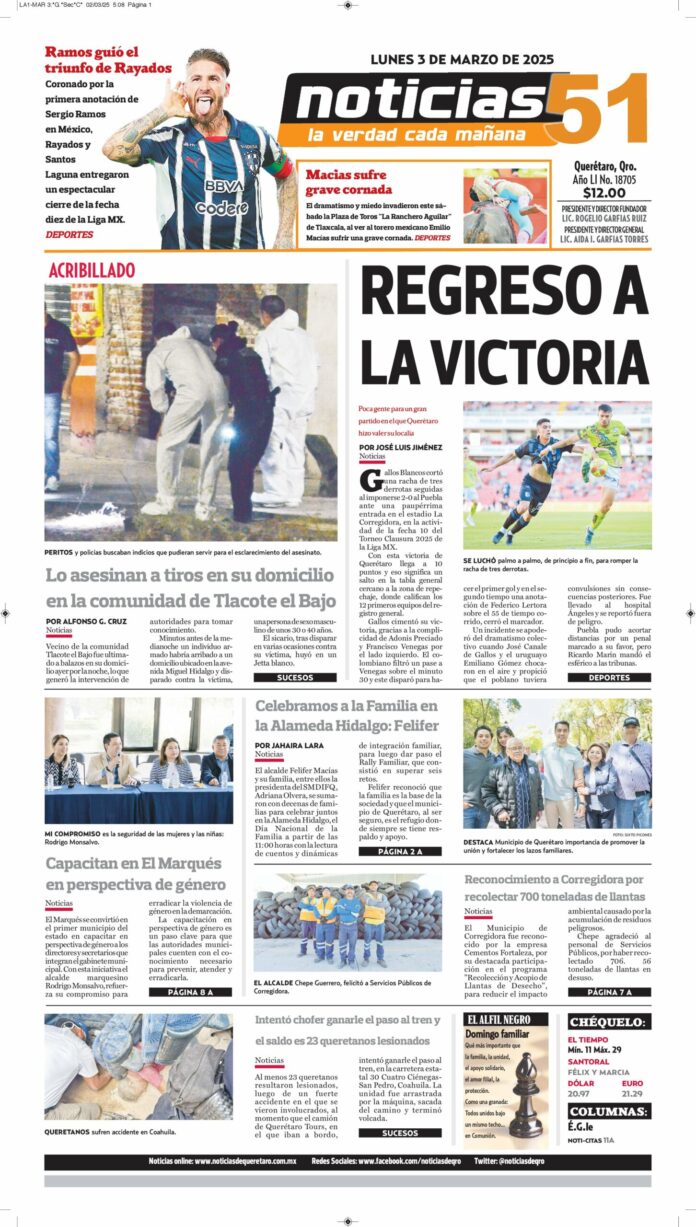 Conoce la Portada de Hoy! - Noticias de Querétaro