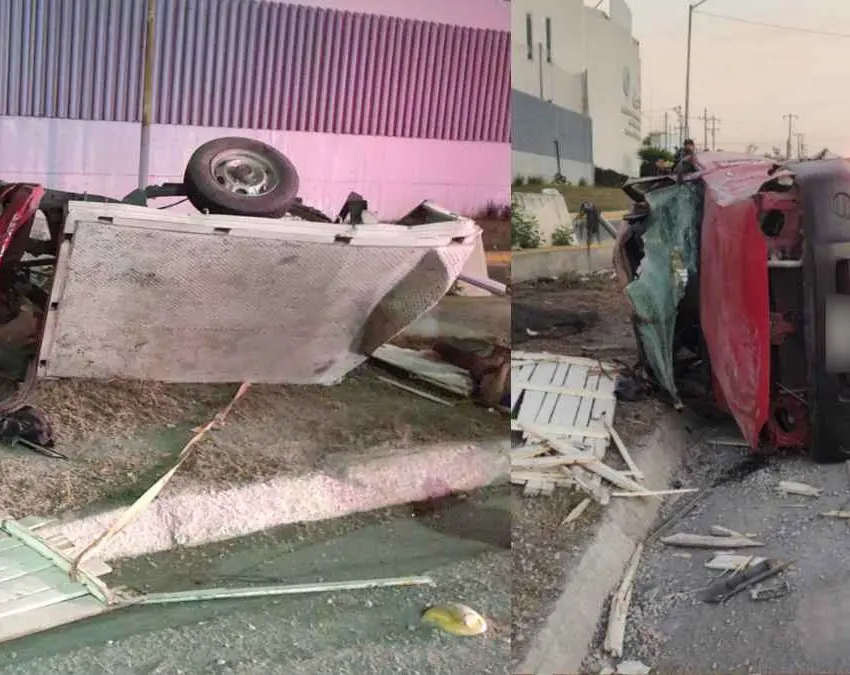 Dos heridos en volcadura