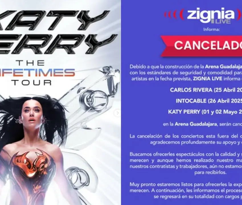 Cancelaron conciertos de Katy Perry en Guadalajara