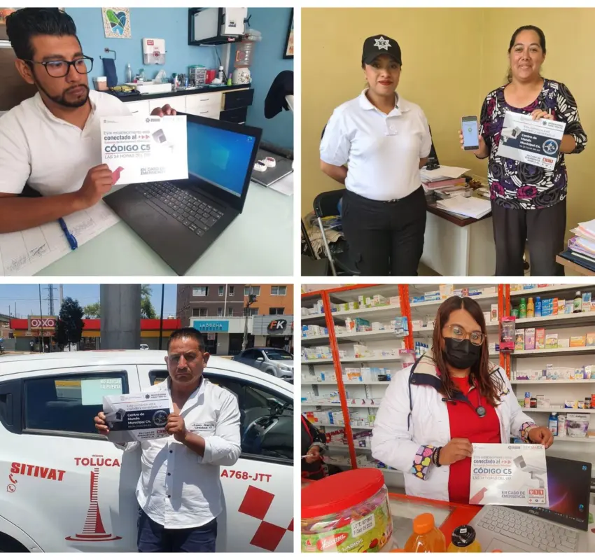 Instalaron botones de alertamiento en comercio local de San Mateo Atenco