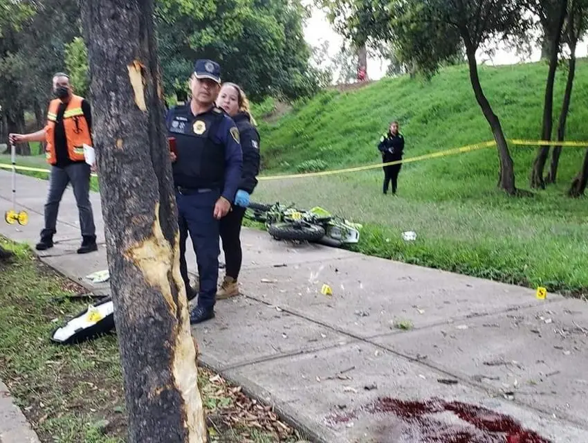Muere motociclista al estrellarse contra un árbol