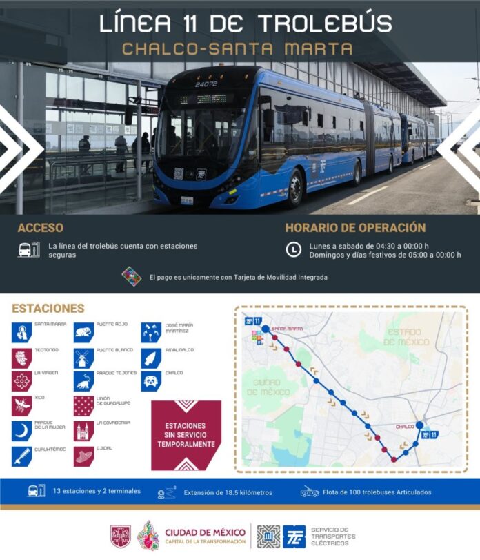 Por fin! Inicia operaciones el Trolebús Santa Martha-Chalco