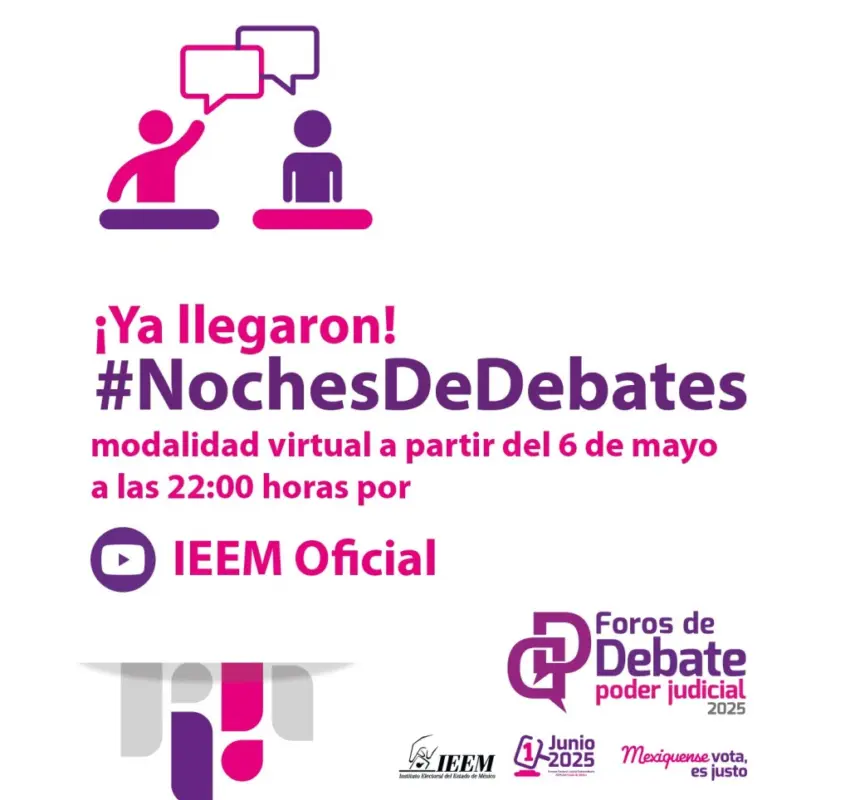 Publicó IEEM calendario de debates de elección judicial