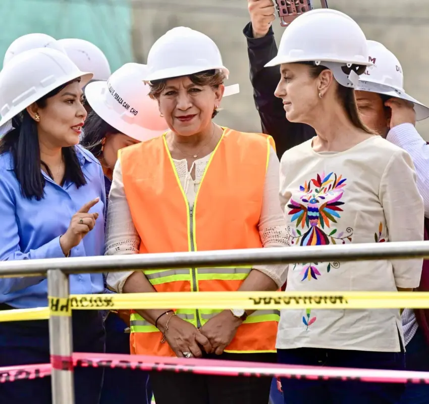 Sheinbaum y Delfina Gómez supervisaron colector Chalco y Tren Interurbano