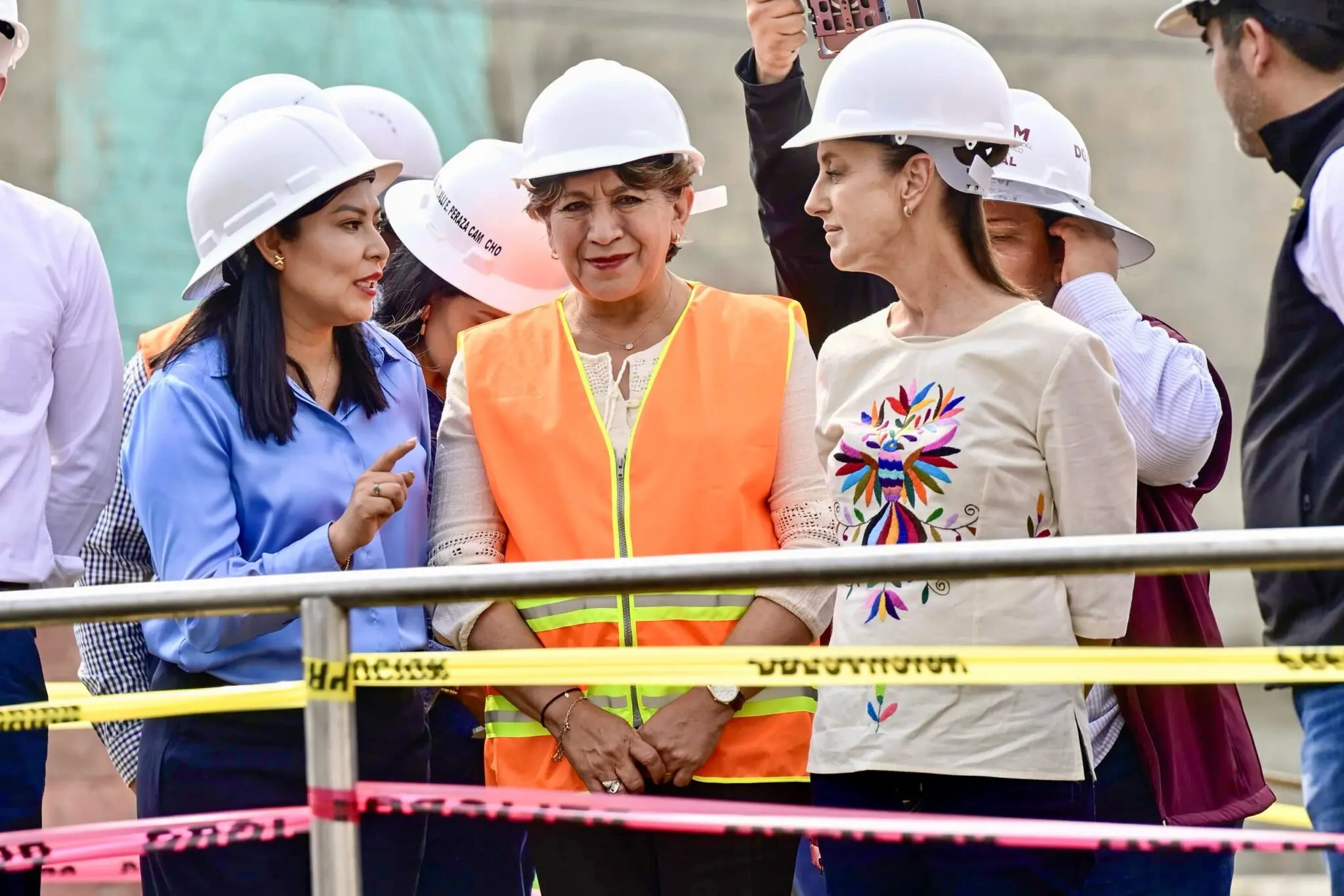 Sheinbaum y Delfina Gómez supervisaron colector Chalco y Tren