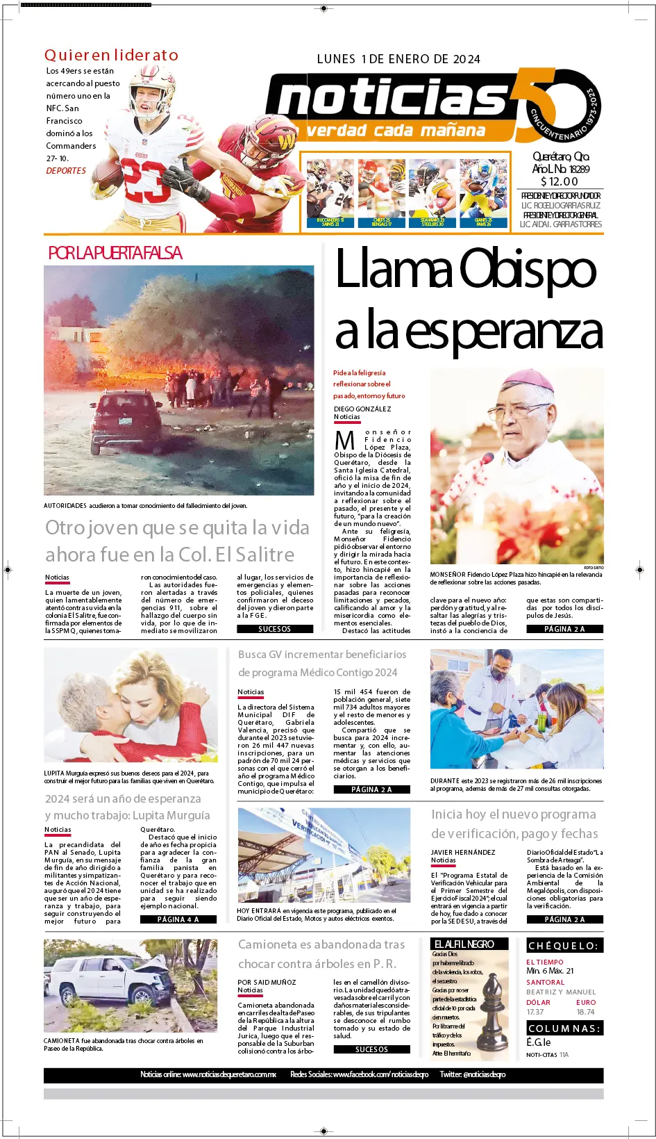 Conoce la portada de hoy   Noticias de Querétaro