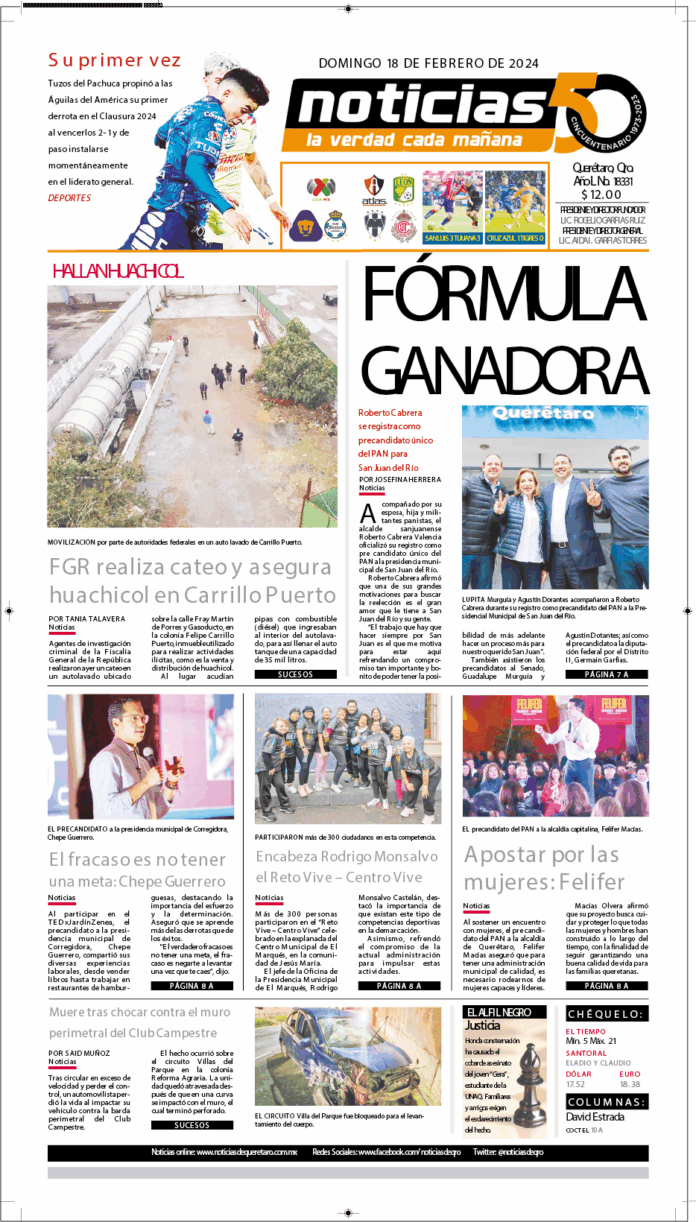Conoce la portada de hoy! - Noticias de Querétaro