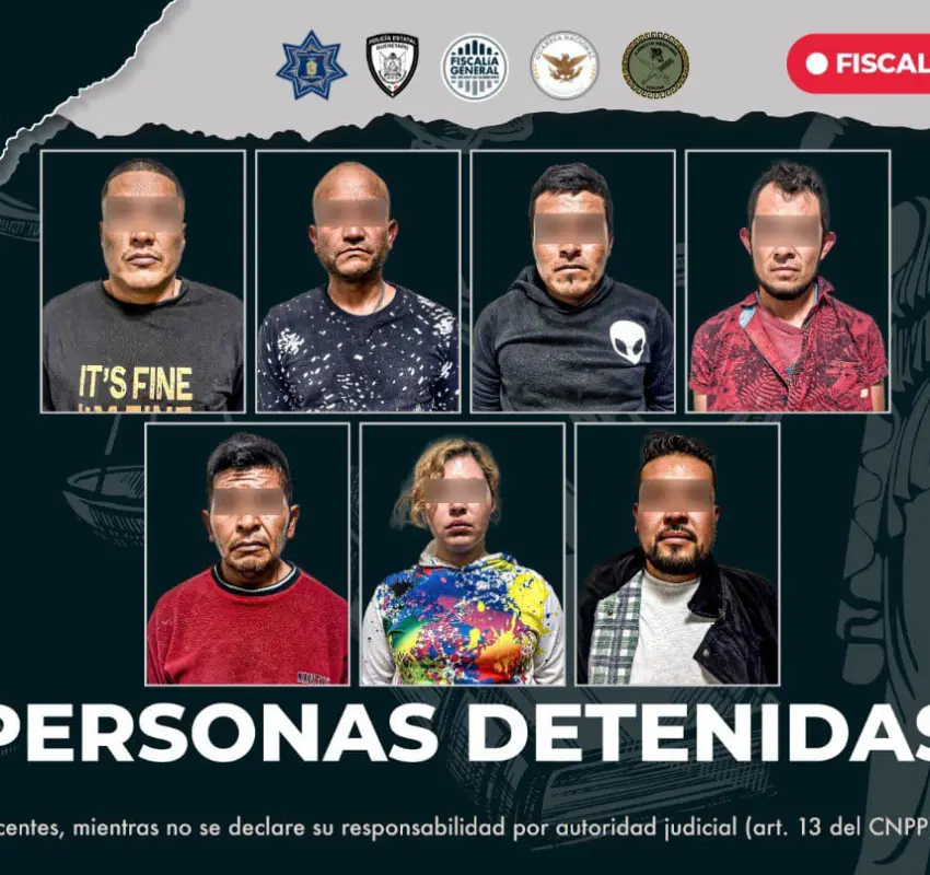 Detiene FGE a 7 personas durante cateos en Sinergia, en Cadereyta de Montes