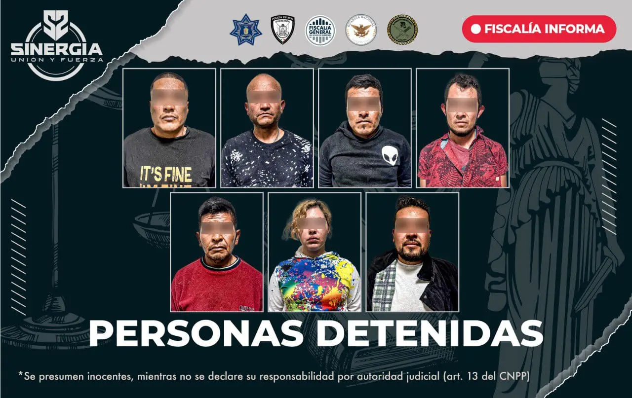 Detiene FGE a 7 personas durante cateos en Sinergia en Cadereyta