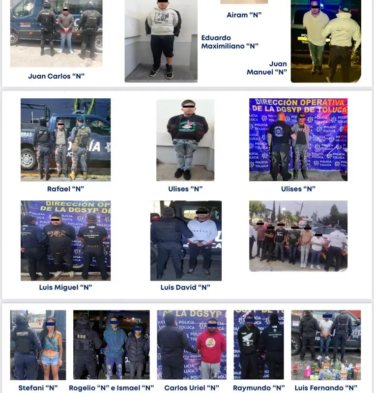 Detuvieron a 29 personas en Toluca en primera quincena de junio