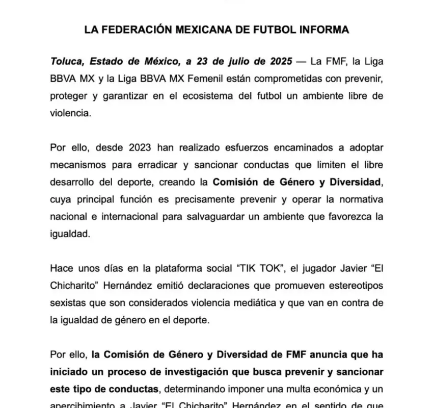 Chicharito Hernández protagoniza polémica por declaraciones machistas; FMF, Chivas, Puma y Sheinbaum responden