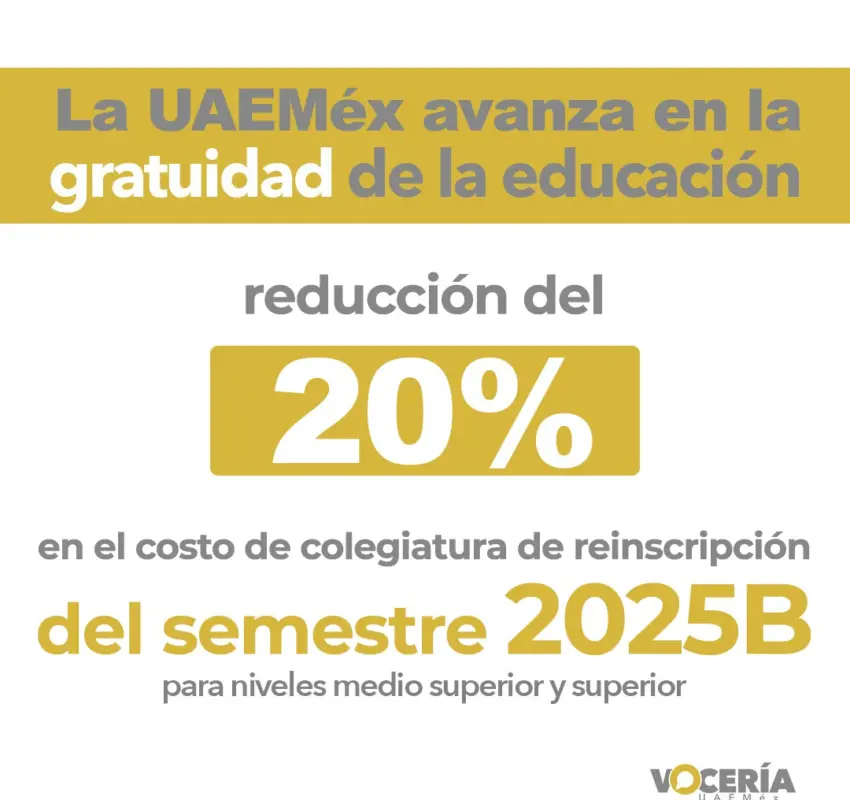 Descuento en reinscripción del 20%: UAEMéx