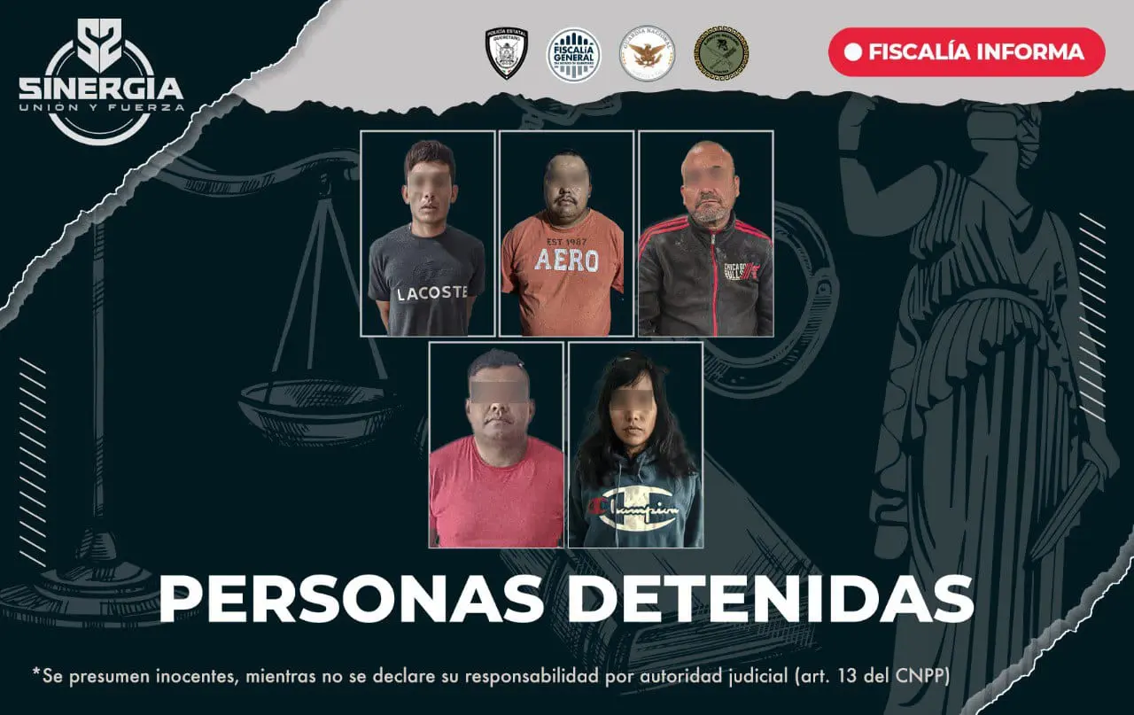 Detiene FGE a 5 personas y asegura 4 armas durante cateos en