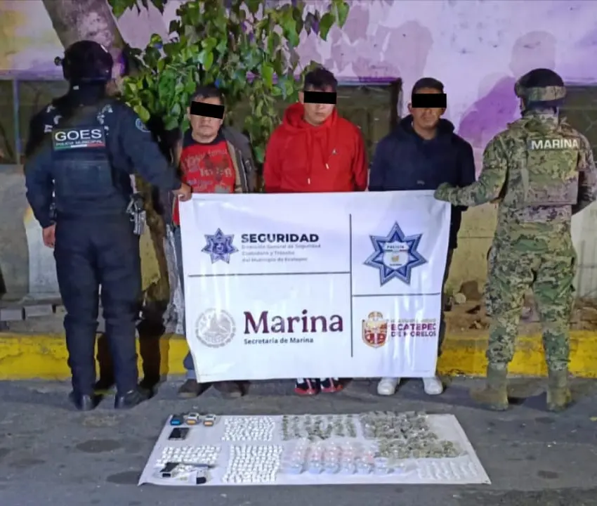 Detuvieron a sujetos con droga en Ecatepec