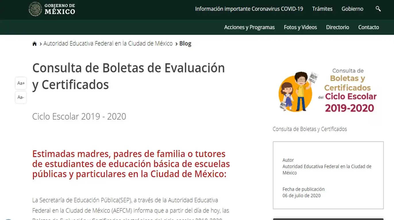 Disponibles boletas y certificados digitales del Ciclo 2019 2020