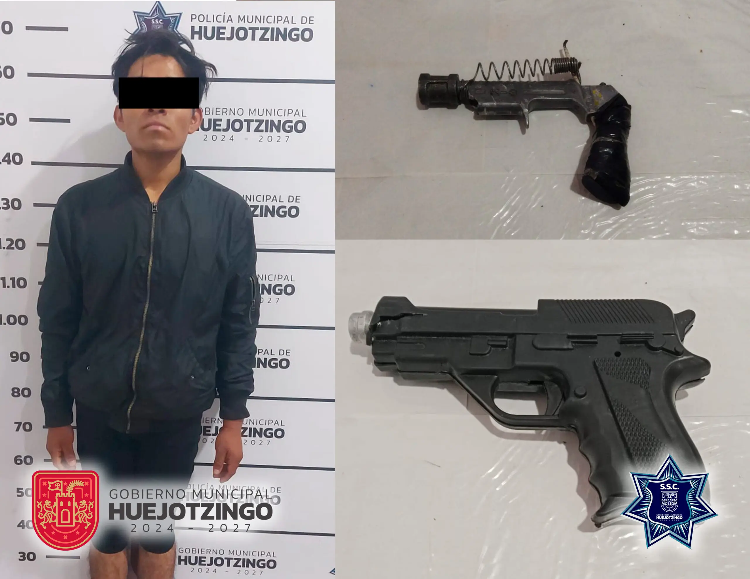 Policías Municipales de Huejotzingo detienen a dos sujetos con