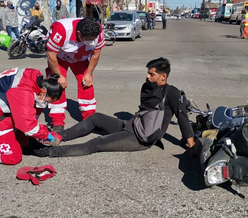 Motociclista lesionado