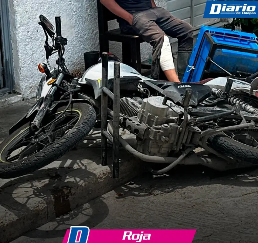 Motociclista lesionado en accidente