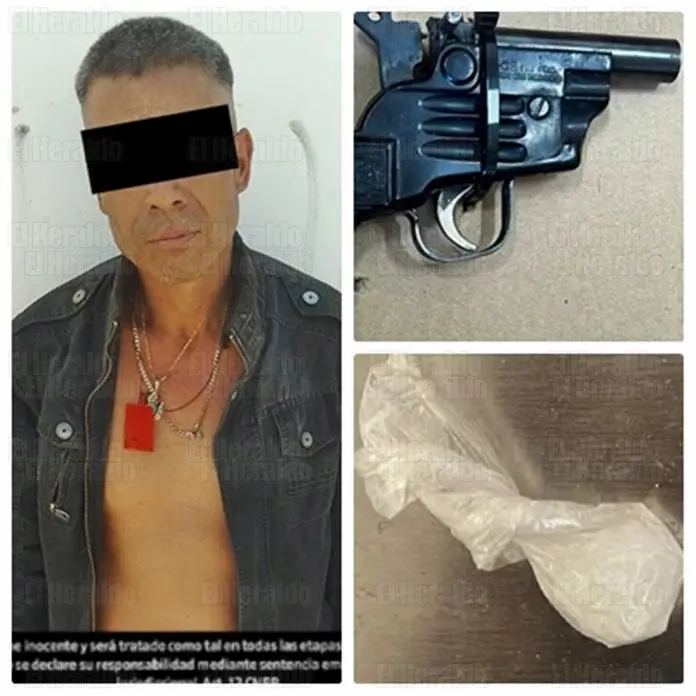 Traía arma de fuego y droga