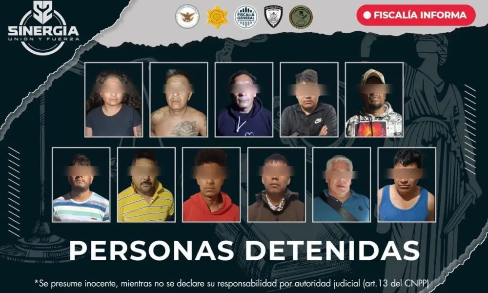 11 personas detenidos y 14 Armas aseguradas en cateos de la FGE
