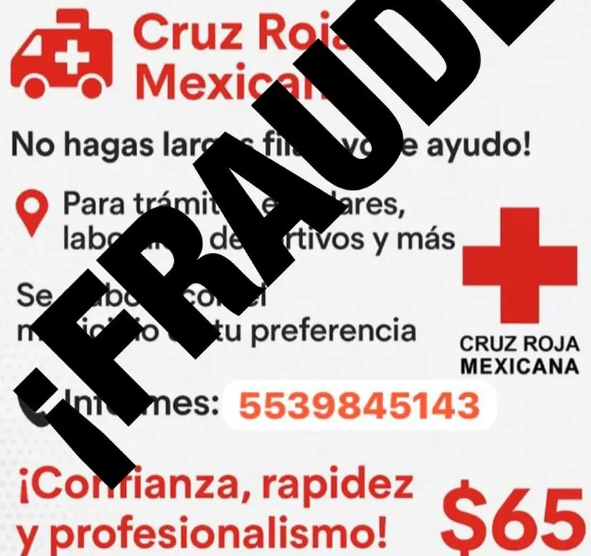 Alerta de falsos certificados médicos Cruz Roja Edoméx