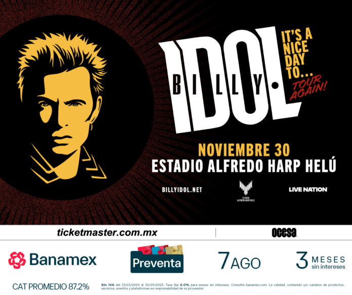 Billy Idol regresa a la CDMX con su gira It's a Nice Day To… Tour ...