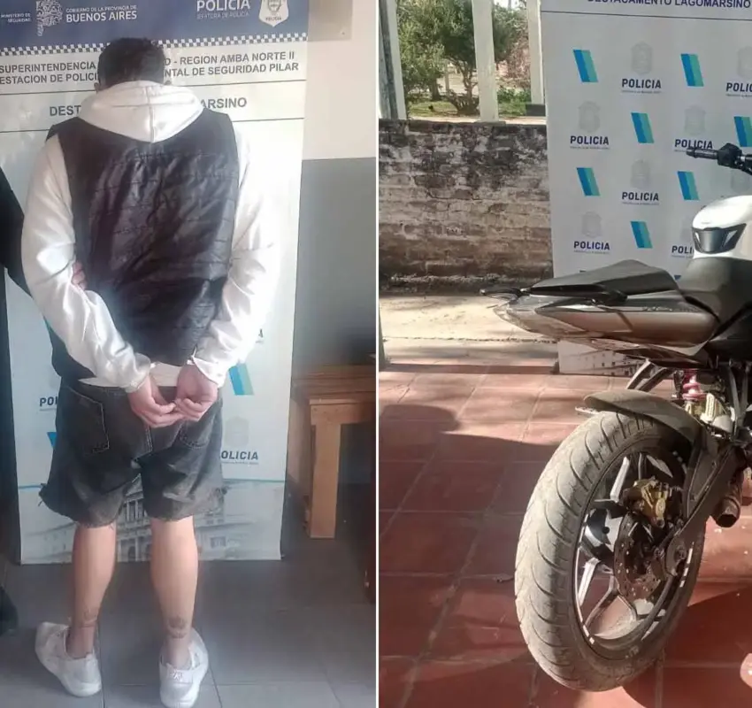 Detenido con moto robada